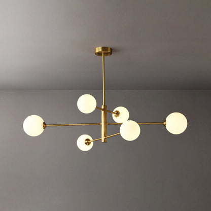 Nowoczesna lampa wisząca Truva Bubble. Miedź/Szkło. Czarny/Miedź. Salon 13
