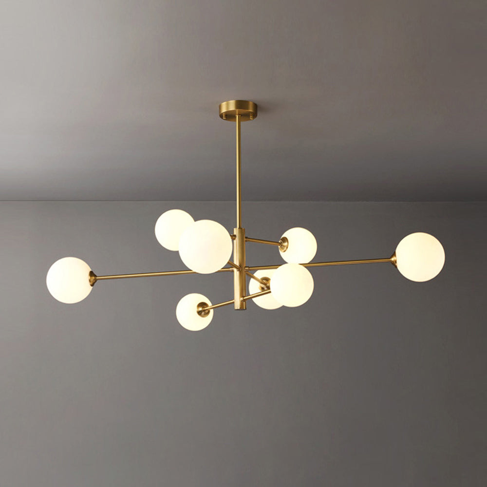 Nowoczesna lampa wisząca Truva Bubble. Miedź/Szkło. Czarny/Miedź. Salon 14