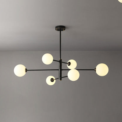 Nowoczesna lampa wisząca Truva Bubble. Miedź/Szkło. Czarny/Miedź. Salon 20