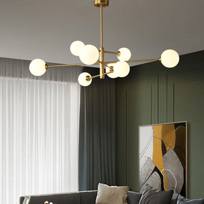 Nowoczesna lampa wisząca Truva Bubble. Miedź/Szkło. Czarny/Miedź. Salon 9