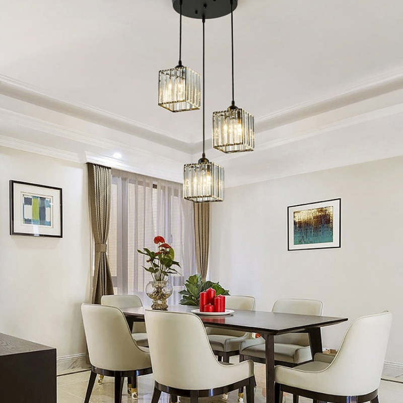 Nowoczesna lampa wisząca Vina z kloszem szklanym, czarna/złota 11