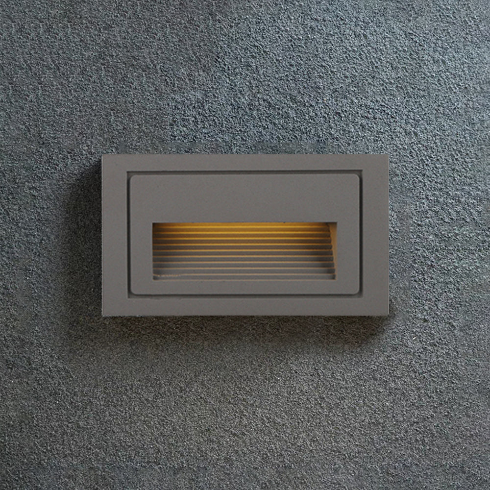 Nowoczesna metalowa kwadratowa lampa zewnętrzna Ray na taras/schody, czarna 15