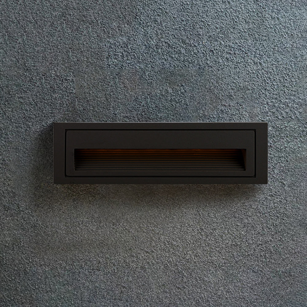 Nowoczesna metalowa kwadratowa lampa zewnętrzna Ray na taras/schody, czarna 16