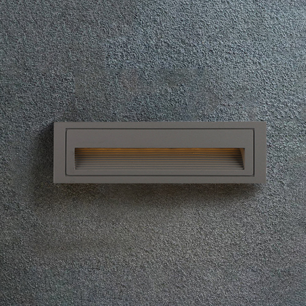 Nowoczesna metalowa kwadratowa lampa zewnętrzna Ray na taras/schody, czarna 17