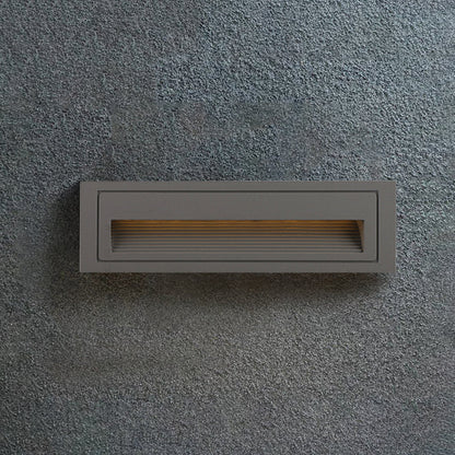 Nowoczesna metalowa kwadratowa lampa zewnętrzna Ray na taras/schody, czarna 17