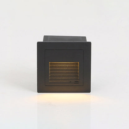 Nowoczesna metalowa kwadratowa lampa zewnętrzna Ray na taras/schody, czarna 20