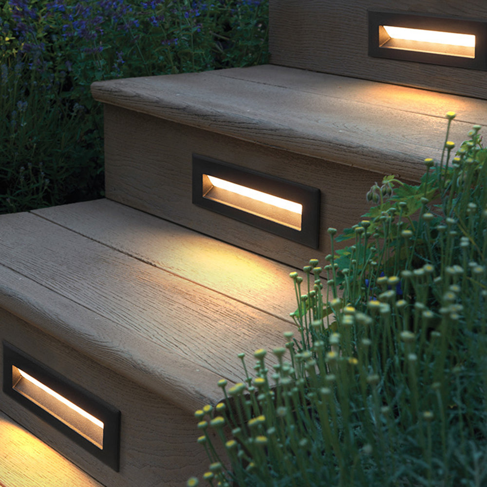 Nowoczesna metalowa lampa zewnętrzna Ray, prostokątna, czarna 3