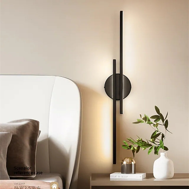 Nowoczesna nordycka lampa ścienna LED Elgo, metalowa, czarna/biała 3