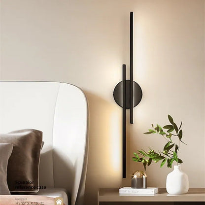 Nowoczesna nordycka lampa ścienna LED Elgo, metalowa, czarna/biała 3