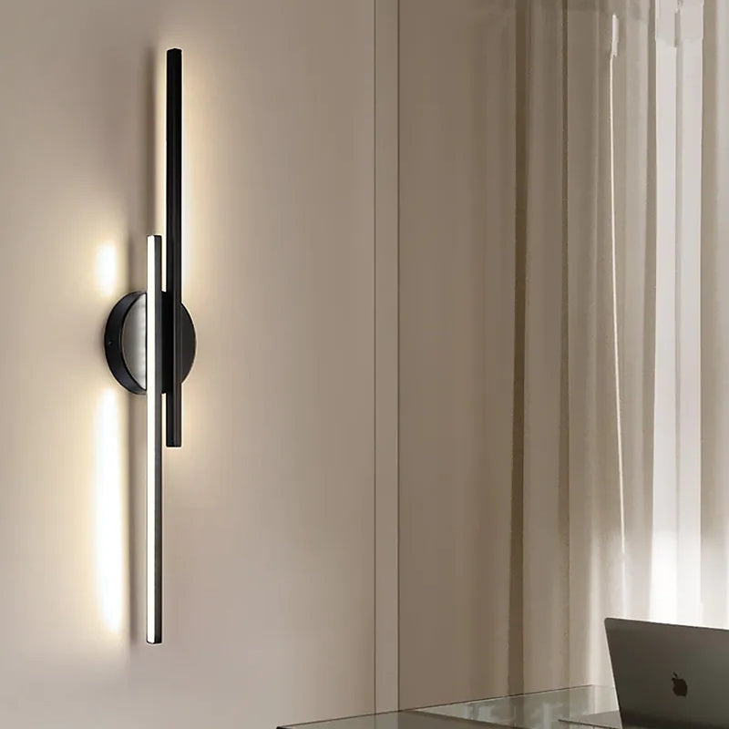 Nowoczesna nordycka lampa ścienna LED Elgo, metalowa, czarna/biała 5