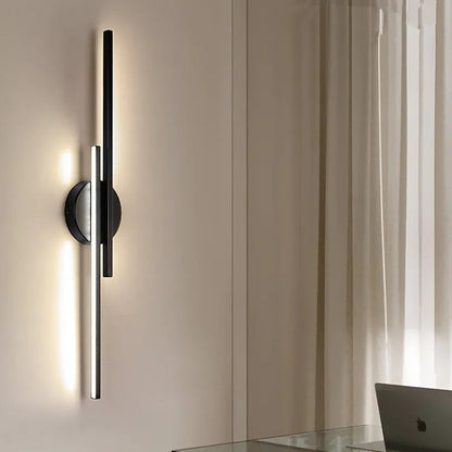 Nowoczesna nordycka lampa ścienna LED Elgo, metalowa, czarna/biała 5