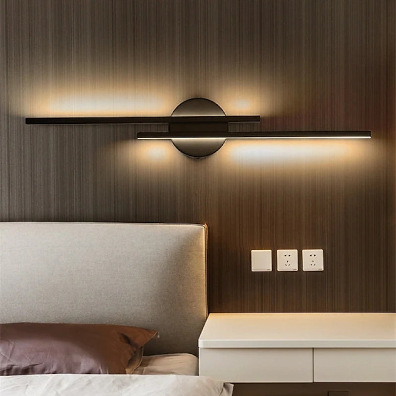 Nowoczesna nordycka lampa ścienna LED Elgo, metalowa, czarna/biała 7