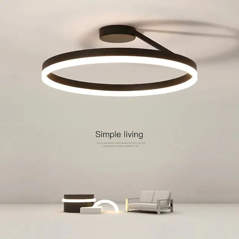 Nowoczesna okrągła lampa sufitowa Solen, czarno-biała 4