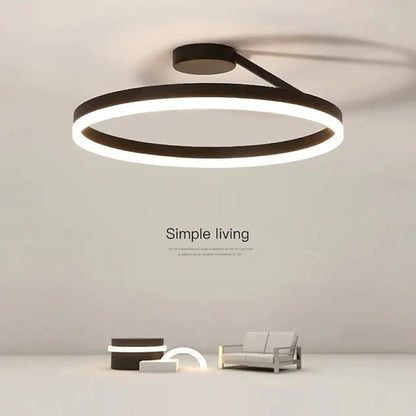 Nowoczesna okrągła lampa sufitowa Solen, czarno-biała 4