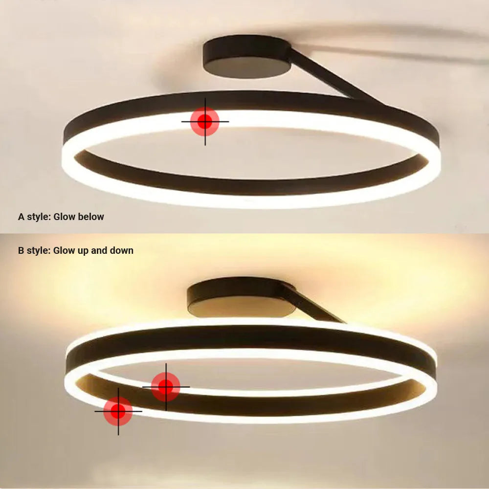 Nowoczesna okrągła lampa sufitowa Solen, czarno-biała 5