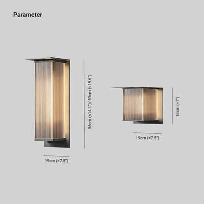 Nowoczesna prostokątna metalowa lampa ścienna zewnętrzna Ray, czarna 5