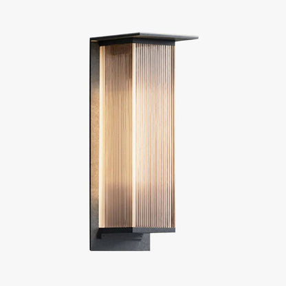 Nowoczesna prostokątna metalowa lampa ścienna zewnętrzna Ray, czarna 7