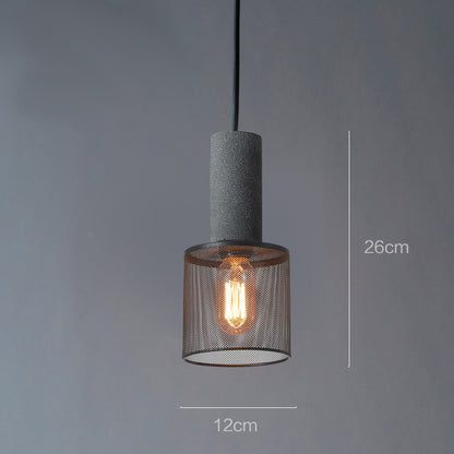 Industrialna lampa wisząca loft LED z metalowym kloszem siatkowym