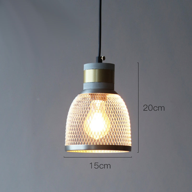 Industrialna lampa wisząca loft LED z metalowym kloszem siatkowym