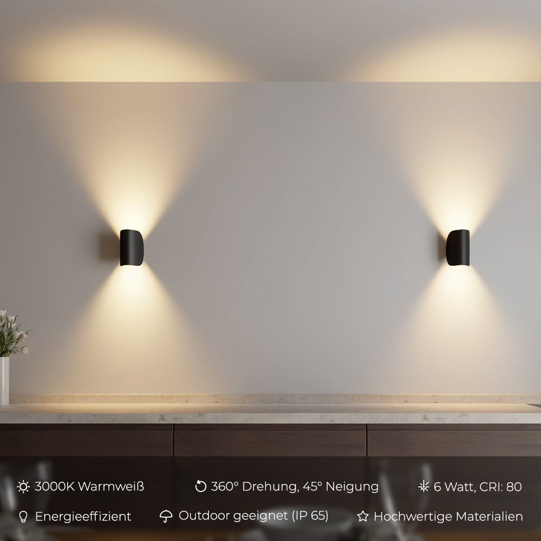 Obrotowa lampa ścienna LED do elastycznego oświetlenia wewnątrz i na zewnątrz 3