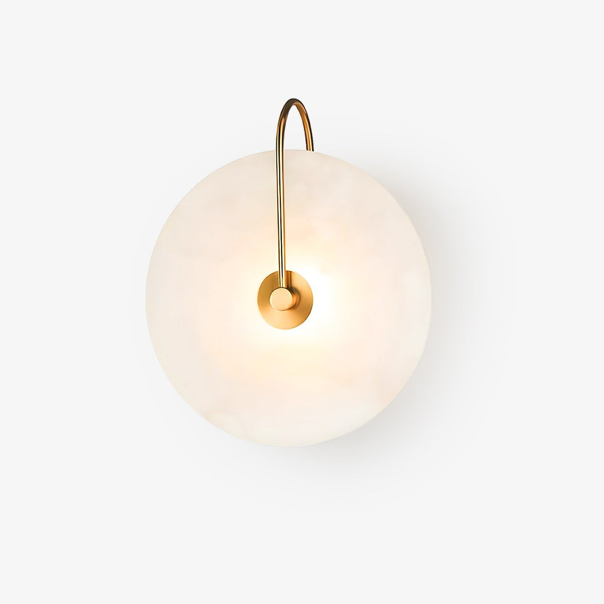 Okrągła lampa ścienna LED Kristy z alabastru 1