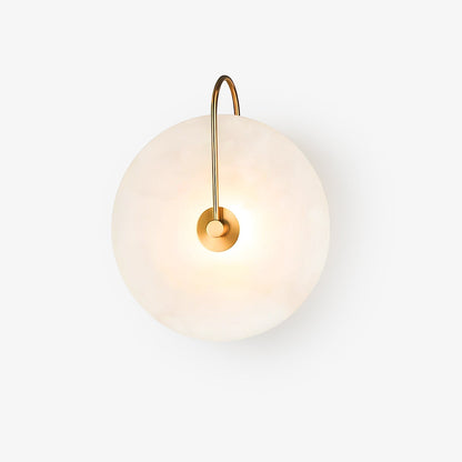 Okrągła lampa ścienna LED Kristy z alabastru 1