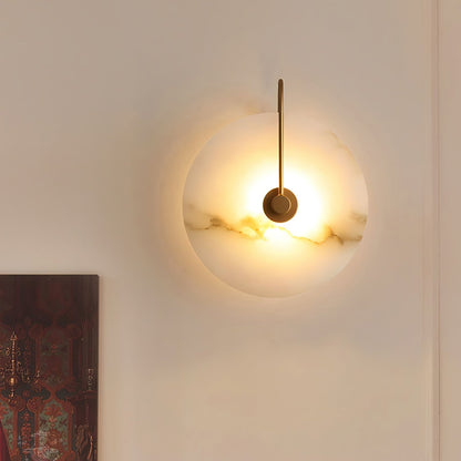 Okrągła lampa ścienna LED Kristy z alabastru 13