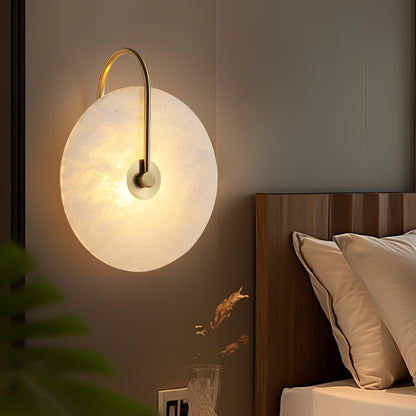 Okrągła lampa ścienna LED Kristy z alabastru 34