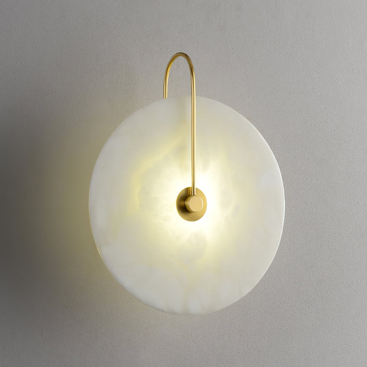 Okrągła lampa ścienna LED Kristy z alabastru 6