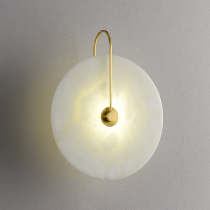 Okrągła lampa ścienna LED Kristy z alabastru 6