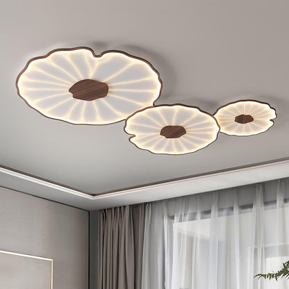 Plafoniera Solara Liść Lotosu z wykończeniem drewnianym 28