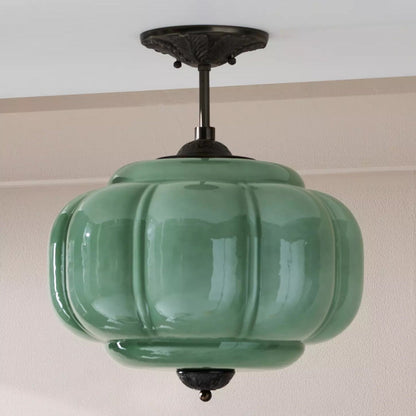 Półwpuszczana lampa sufitowa Eldio ze szkła w kolorze zielonym 16