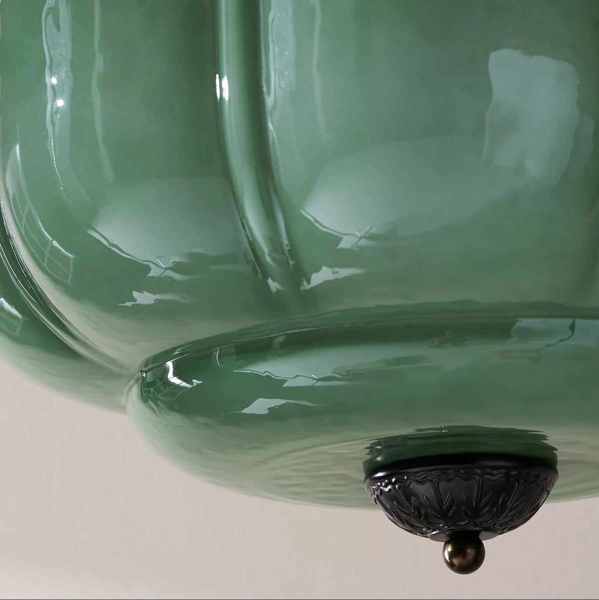 Półwpuszczana lampa sufitowa Eldio ze szkła w kolorze zielonym 5