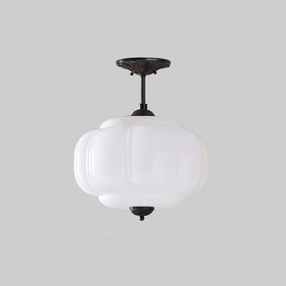 Półwpuszczana lampa sufitowa Eldio ze szkła w kolorze zielonym 9