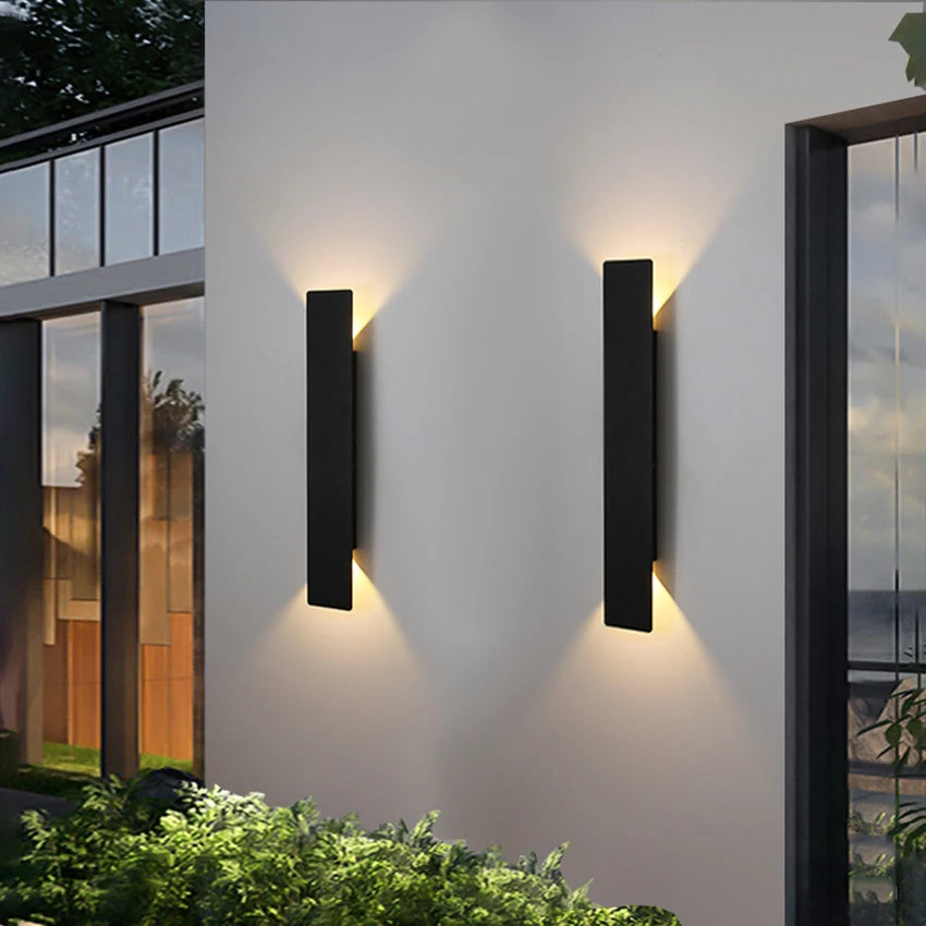 Nowoczesna Zewnętrzna Lampa Elewacyjna – Kinkiet LED Góra/Dół, Wodoodporny, Pionowy Design