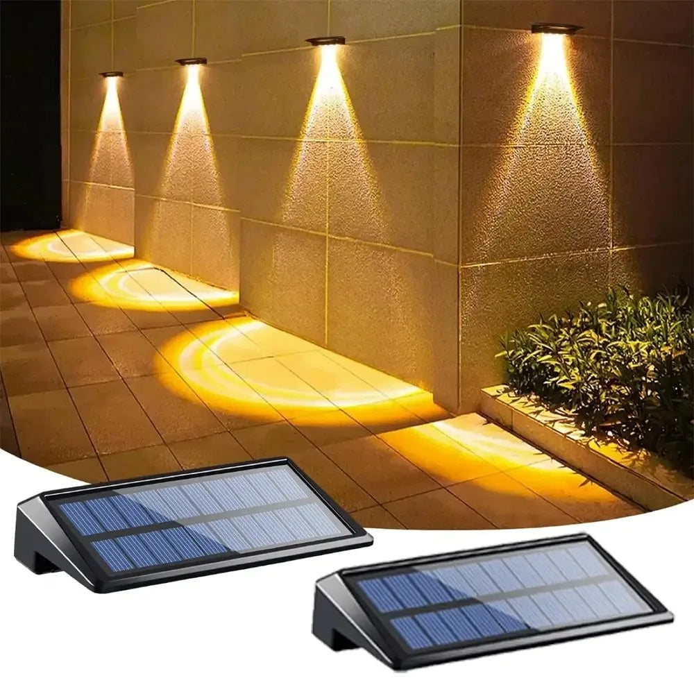 Solarna lampa LED na ścianę i ogrodzenie