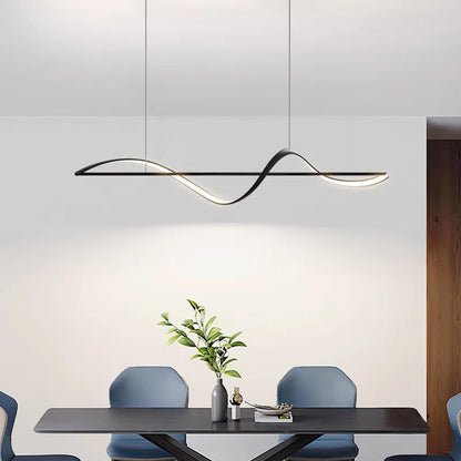 Lampa wisząca „Fala” – nowoczesna lampa LED nad stół lub wyspę kuchenną