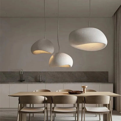 Lampa sufitowa wisząca LED w stylu wabi-sabi
