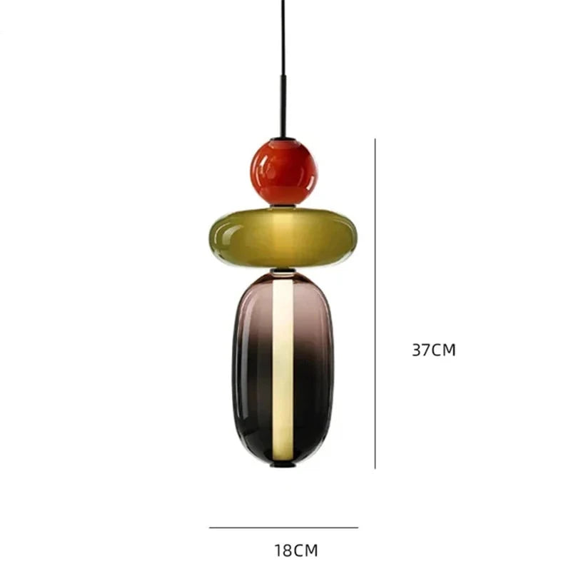 Lampa wisząca ze szkła kandyzowanego