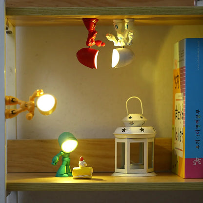 Lampka LED w kształcie robota – figurka dekoracyjna z funkcją oświetlenia