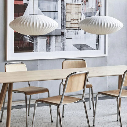 Lampa wisząca w stylu japandi – papierowy klosz orientalny do salonu i sypialni