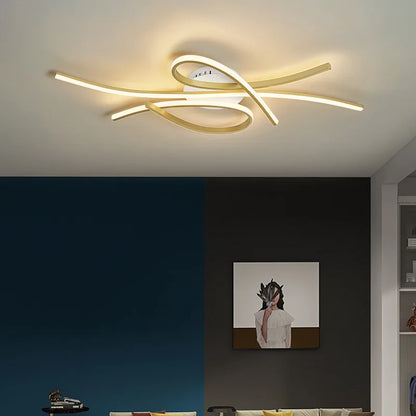 Nowoczesny plafon LED – designerska lampa sufitowa z geometryczną linią światła