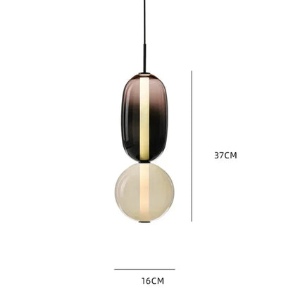 Lampa wisząca ze szkła kandyzowanego