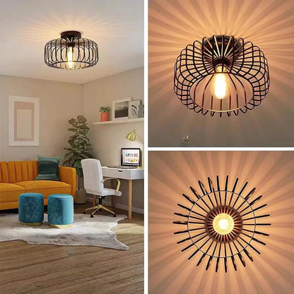 Lampa sufitowa w stylu industrialnym – plafon metalowy klosz