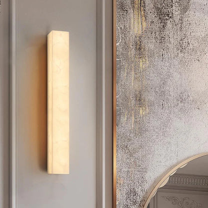 Kinkiet ścienny LED z kamienia naturalnego – pionowa lampa ścienna premium