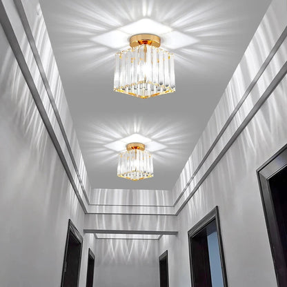 Plafon kryształowy glamour – nowoczesna lampa sufitowa z transparentnym kloszem