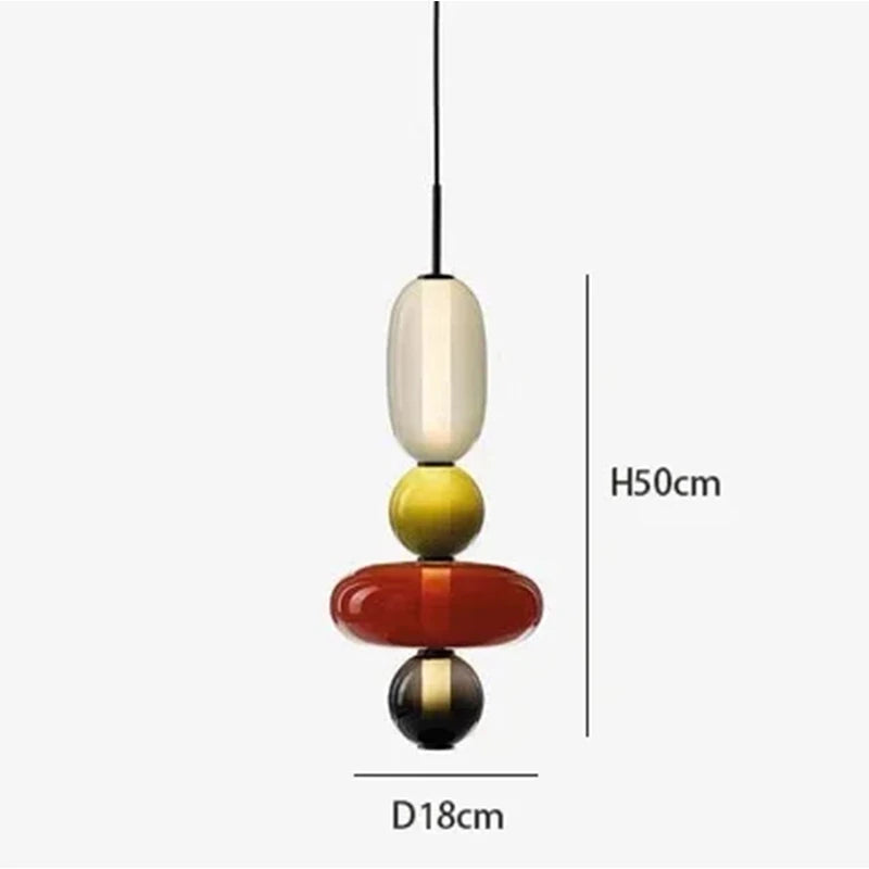 Lampa wisząca ze szkła kandyzowanego