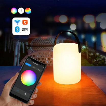 Lampka LED przenośna RGB z pilotem i ładowaniem USB – dekoracyjna lampa stołowa do domu i ogrodu