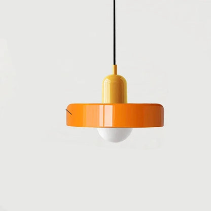 Nowoczesna lampa wisząca z kolorowym szklanym kloszem Bauhaus