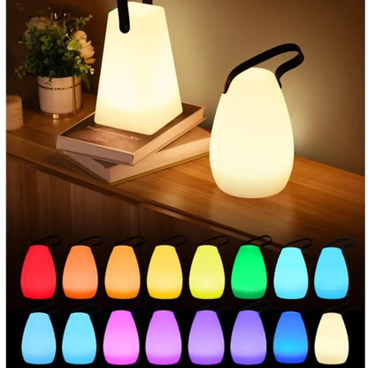 Lampka LED przenośna RGB z pilotem i ładowaniem USB – dekoracyjna lampa stołowa do domu i ogrodu